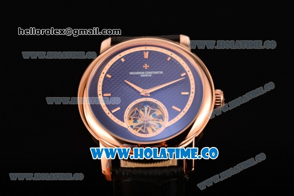 Vacheron Constantin Malte Tourbillon Asia Automatic Rose Gold Case with Rose Gold Stick Markers and Blue Dial - Click Image to Close